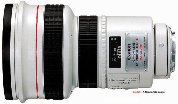 Canon 200mm f1.8 neoprene lens cover in Forest standard camouflage neoprene fabric