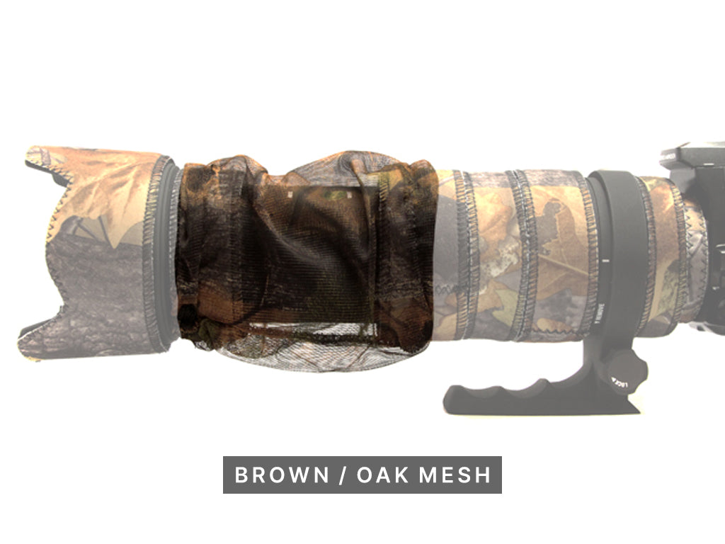 Flexible Mesh Zoom Cover for Canon RF 200-800 — Oak & Green