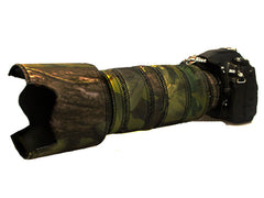 Nikon 80-200mm AFS Neoprene Lens Protection in Forest Standard camouflage neoprene fabric