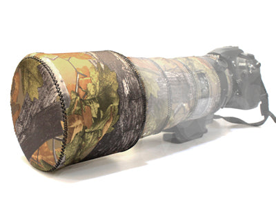 Soft Neoprene lens hood cap Size 1 (9.5 - 11.9cm) in Forest camouflage neoprene fabric