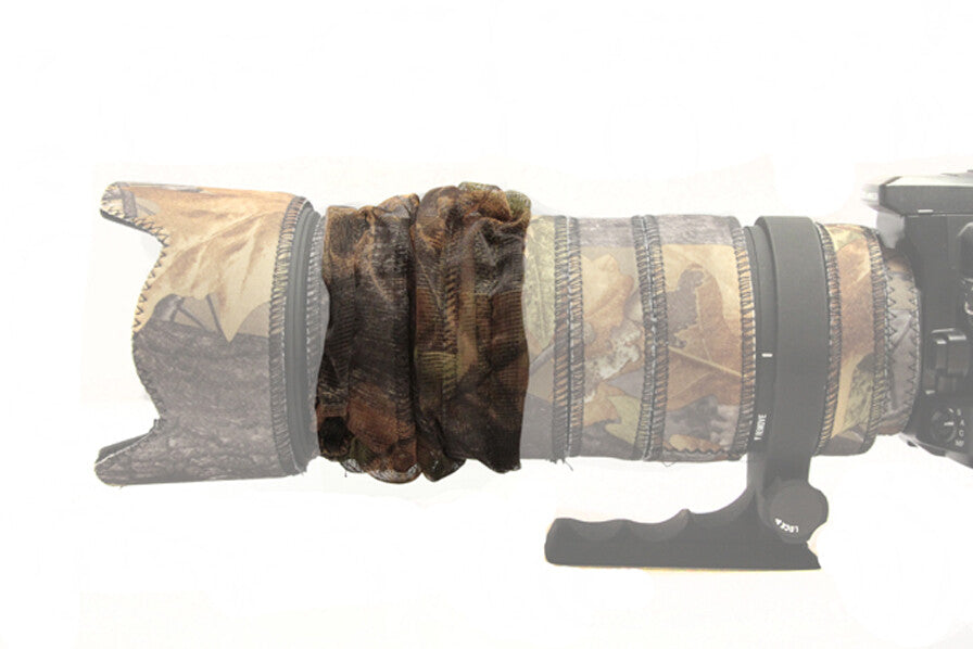 Flexible Mesh Zoom Cover for Canon RF 100-500 & Sigma 150-600 Sport — Oak & Green