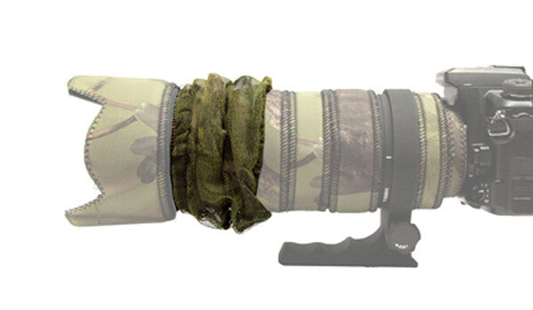 Flexible Mesh Zoom Cover for Canon RF 100-500 & Sigma 150-600 Sport — Oak & Green