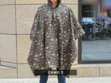 Rain Poncho Raincoat Waterproof Camping Tent Tarpaulin 3-in-1 Multifunctional Rain Cover for Hunting Camping Hiking Cycling